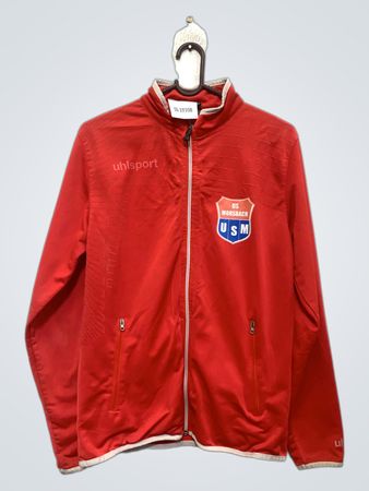 Uhlsport Rote Trainingsjacke mit US MORSBACH Logo