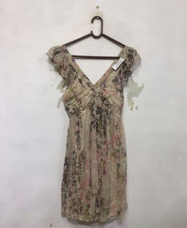Blumenmuster Mini Kleid
