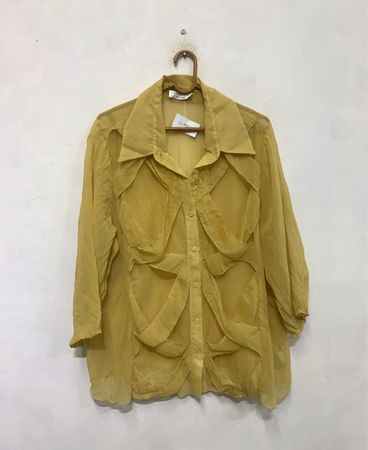 DRESS-U-II BY SHARON Gelbe Durchsichtige Bluse