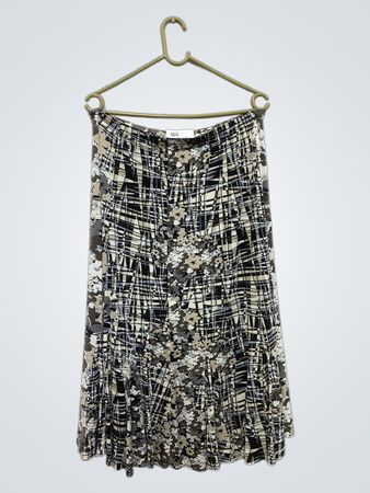 Maxi-Rock mit floralem und geometrischem Druck