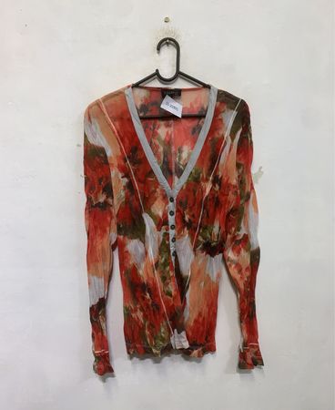 KAMIKO Damen Langarm V-Ausschnitt Bedruckter Cardigan
