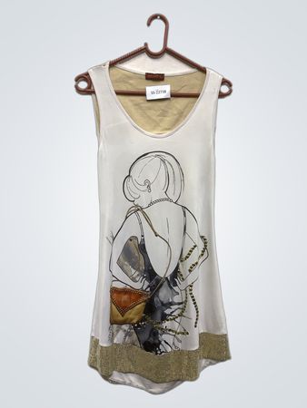 GRAFFIO UNKONVENTIONELLER STYLE Ärmelloses Kleid mit grafischem Druck und Pailletten