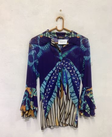 KFG Sheer Bell Sleeve Blouse