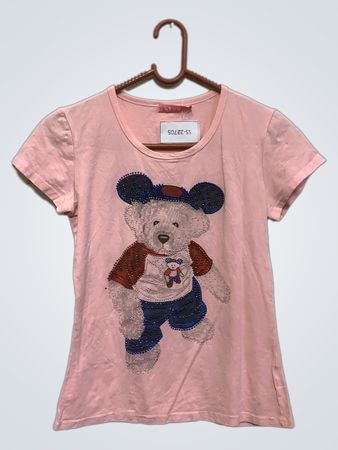 Rosa T-Shirt mit Teddy-Bären-Grafik