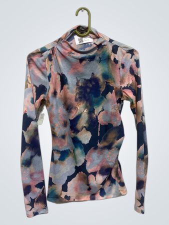 Rails Floral Print Mock Neck Long Sleeve Top