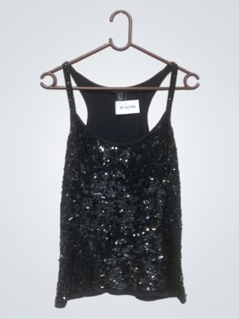 Kenneth Cole New York Schwarzes Paillettentop