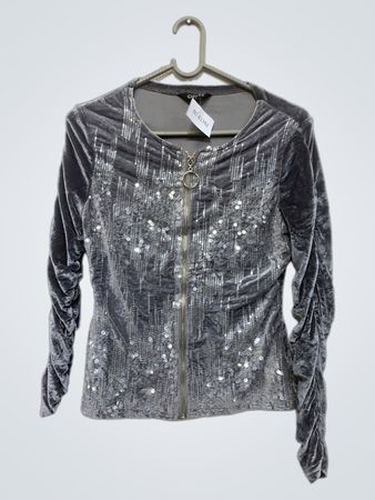 CHICME Pailletten Samtjacke
