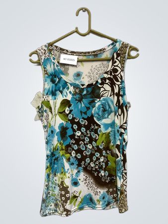 Ärmelloses Top mit floralem Druck