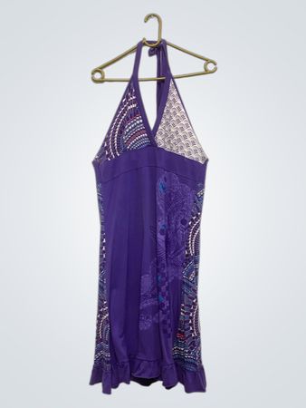 Protest lila Trägerkleid mit gemusterten Einsätzen