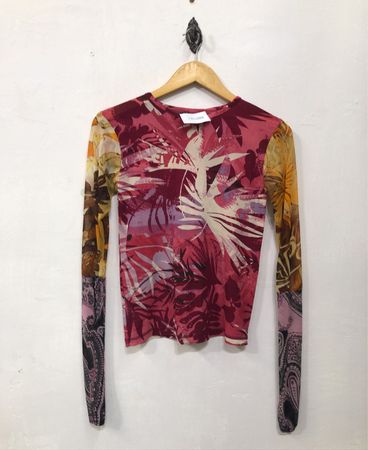 Pull&Bear Floral Print Langarmshirt