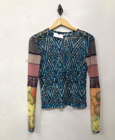 SILVIAN HEACH Langarm Bedrucktes Patchwork-Oberteil