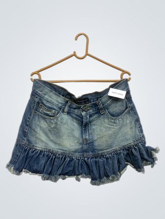 Miss Eighteen Rüschender Denim Minirock