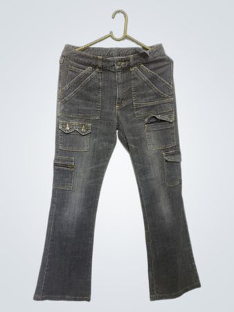 Grau Cargo Jeans