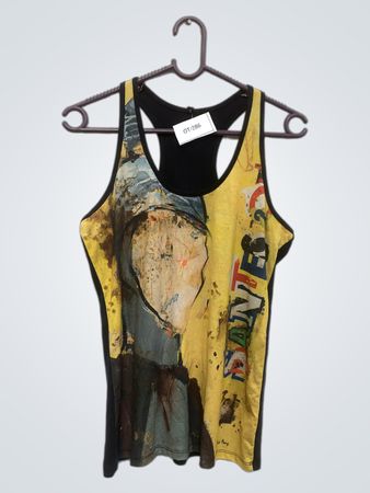 Gelbes Tanktop mit Grafikdruck
