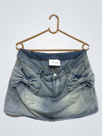 Denimrock mit Schleifen