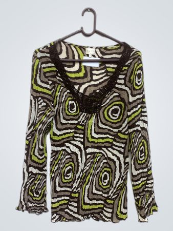 EAST Damen Langarmbedruckte Bluse Größe 12