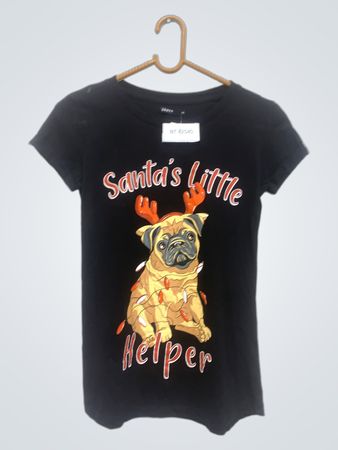Santa's Little Helper Mops T-Shirt