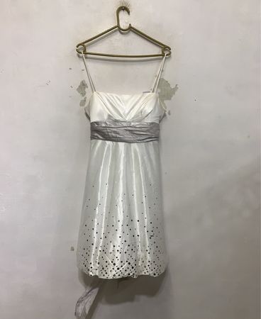 Jump Apparel Weißes Perlen-Trägerkleid