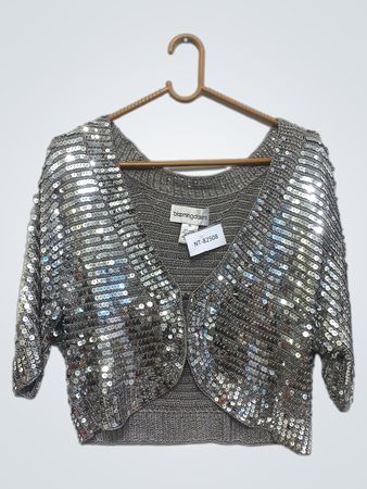 Bloomingdale's Paillettengekräuselter Cardigan