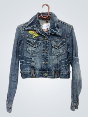 S.WEST Authentic Brands Jeansjacke mit Ahornfarbenen Stickereien