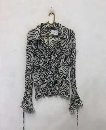 Zebra-Print-Rüschbluse