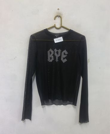 Jennyfer Black Mesh Long Sleeve Top