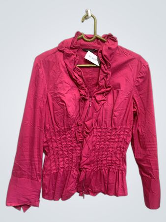 Samuel Dong Pink Rüschbluse