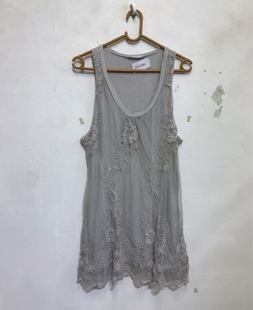 Susy Mix Graues Spitzen-Top OSD-085
