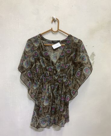 CARS Damen Pfauenmuster Bluse