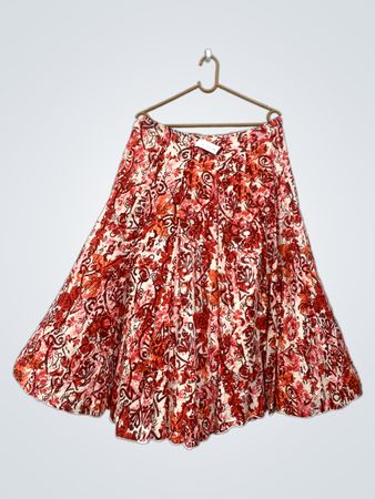 Schöner Floral-Print-Midirock