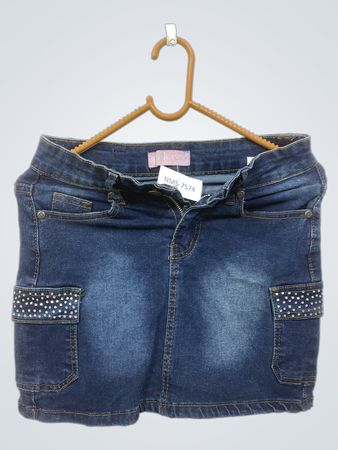 Rosa Ivy Denimrock mit verzierten Taschen