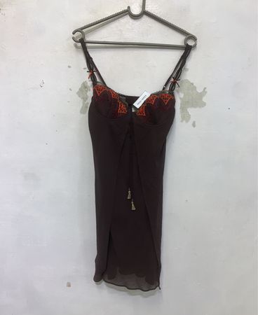 Darjeeling Brown Lace Trim Slip