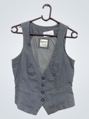 Esprit Damen graues gestreiftes Top