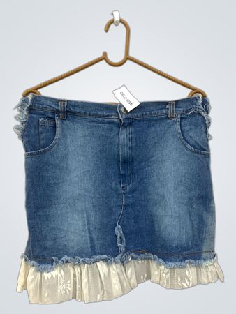 J.Ram Damen-Denimrock mit Spitze