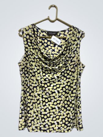 Schwarzes Etikett von Evan-Picone Ärmelloses Top mit cowl-neck und floralem Muster