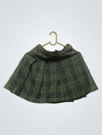 Papas Green Plaid Faltenrock mit Schnallendetail