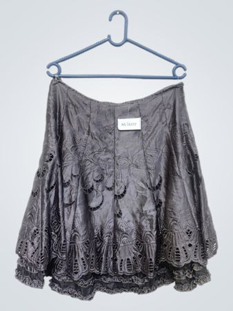todayswoman grauer bestickter Rock