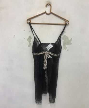 Tezenis Schwarzes Spitze-Camisole