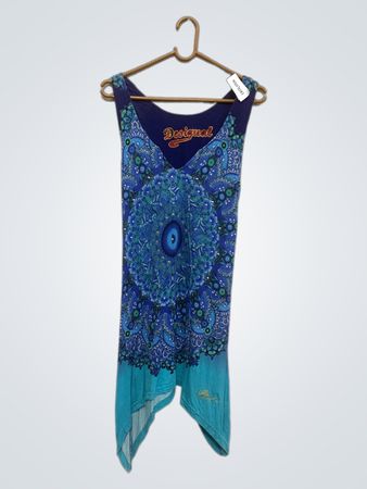 Desigual Blau Grafisches Druck Ärmelloses Tanktop