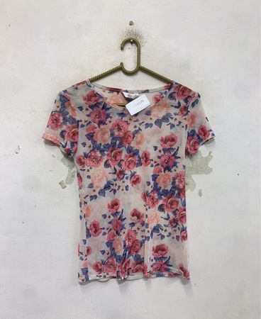 MISS K Floral Sheer Top