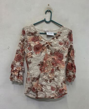 No Boundaries Floral Lace Bell Sleeve Top