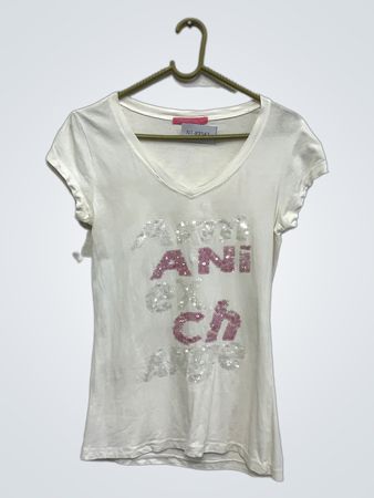 Blu Diane White Paillettenverziertes T-Shirt