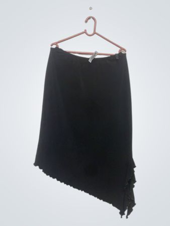 YESSICA Schwarzer asymmetrischer Midi-Rock