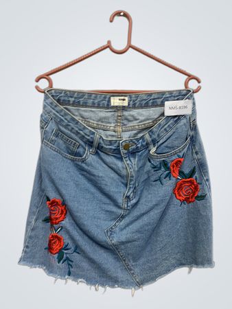 RUMOR Bestickter Jeansrock