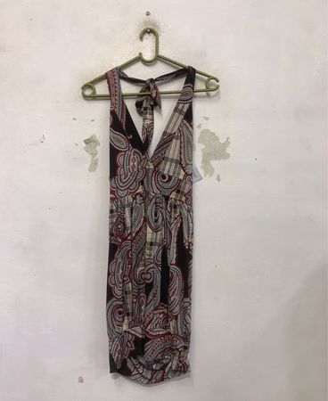 Halter Neck Paisley-Print-Kleid
