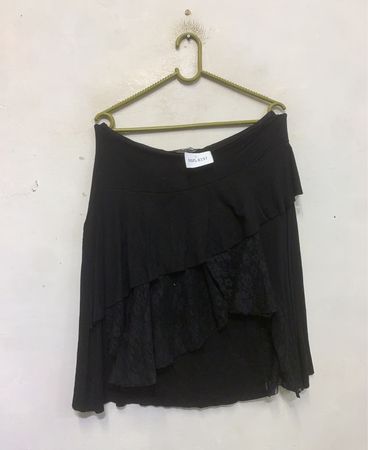 „Morgan Black Lace Trim Skirt“