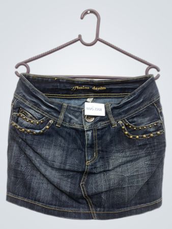 Amisu Denim-Minirock mit Nieten