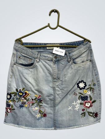 KIRA Der originale Jeans/ bestickter Denimrock
