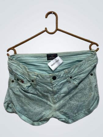 Jean's West Helle Blaue Gemusterte Shorts
