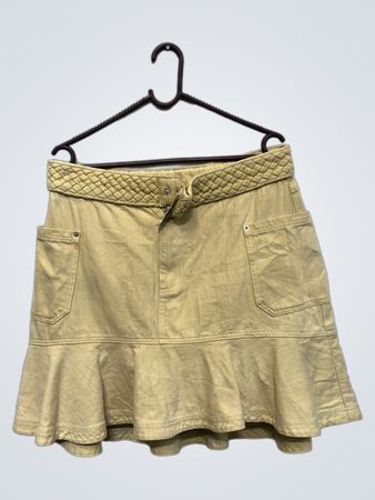 Tan RüschMinirock mit Gürtel